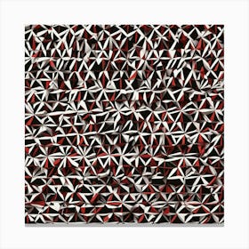 Abstract Red And White Geometric Pattern Canvas Print