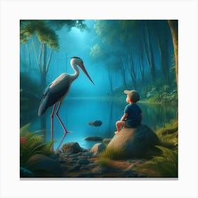 Bird In The Forest Canvas Print