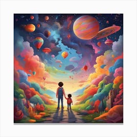 Child And A Planet Canvas Print