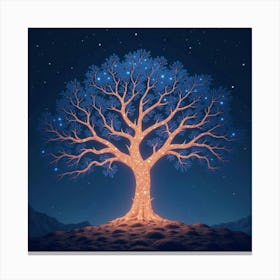 A Glowing Tree With Branches Stretching Into The Stars 1 Canvas Print