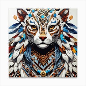 Tiger With Feathers vector Canvas Print