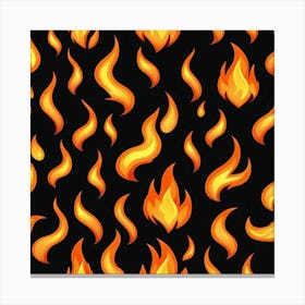 Flames On Black Canvas Print