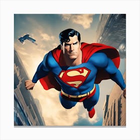 Superman Flying Canvas Print