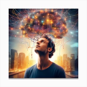 Man Thinking In The City Canvas Print