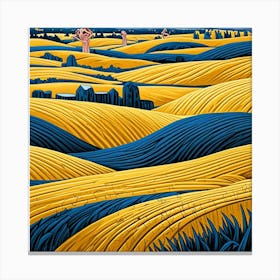 Fields For Harvest Cubism Style 1 Canvas Print