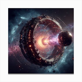 Spaceship In Space 4 Canvas Print