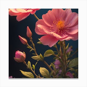 Pink Flowers  Canvas Print