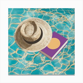 Hat And Book Canvas Print