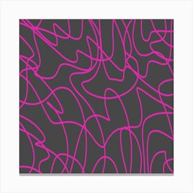 Pink And Gray Line Art Canvas Print