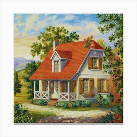 Cottage In The Countryside Canvas Print