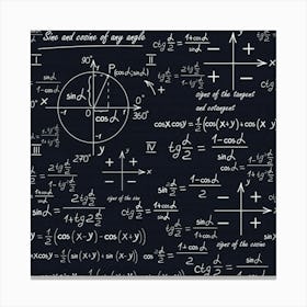 Mathematical Formulas On A Blackboard 1 Canvas Print