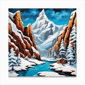 Winter Landscape Painting Canvas Print