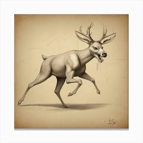 Deer Drawing 14 Canvas Print