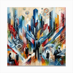 Business People In The City Canvas Print