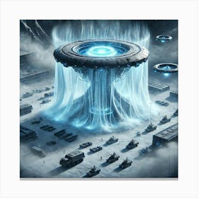 A Futuristic Sci Fi Depiction Of The Frostveil Clo Canvas Print