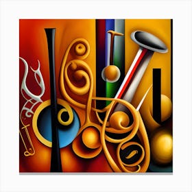 Abstract Of Musical Instruments 3 Canvas Print