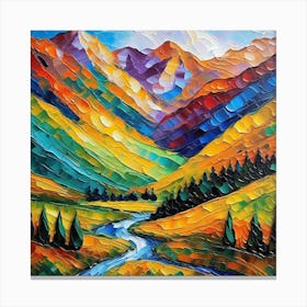 Mountain Landscape Painting 2 Canvas Print