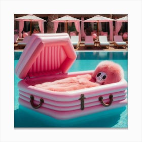 Pink Suitcase Canvas Print