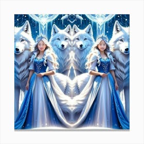 Queens of Wolf Spirits Canvas Print