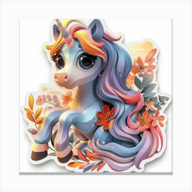 Unicorn Sticker 146 Canvas Print