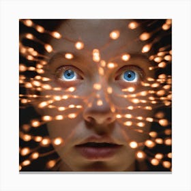 Girl'S Face With Lights Canvas Print