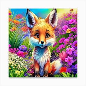 Fox In The Garden Canvas Print