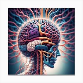 Human Brain And Spinal Cord 2 Canvas Print