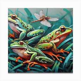 Frog Street Art 5 Canvas Print