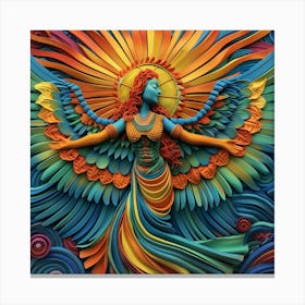 Portrait of an angel, orange, artwork print. "The Manifestation" Canvas Print