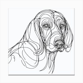 Portrait Of A Dog's Head In Line Art Style With Touch Of Abstraction. Canvas Print