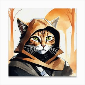 Persian Cat As A Jedi  star wars Art Print Canvas Print