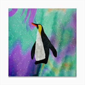 Penguin in Winter Wonderland Canvas Print