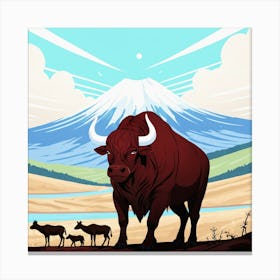 Bull In The Mountains Canvas Print