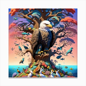 Eagle In The Tree Canvas Print