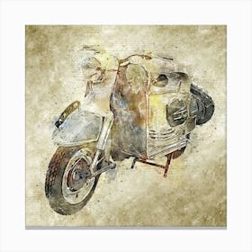 Vintage Moped Print Canvas Print
