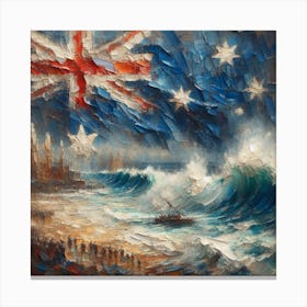 Australian Flag With Surf Canvas Print