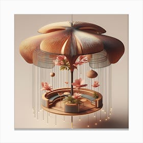 Hanging umbrella Chandelier Canvas Print