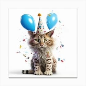 Birthday Cat 6 Canvas Print