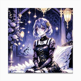 Goth Girl Waiting For You On The Bed Canvas Print