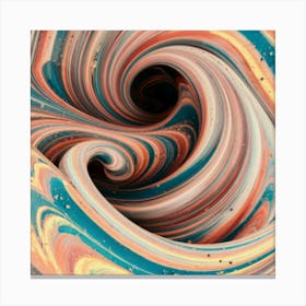 Close-up of colorful wave of tangled paint abstract art 4 Canvas Print