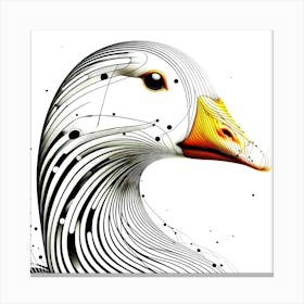 Goose - Abstract Line Art Illustration 300 Canvas Print