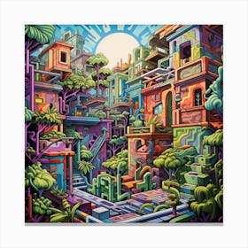 Psychedelic City 1 Canvas Print