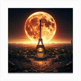 Full Moon In Paris Canvas Print