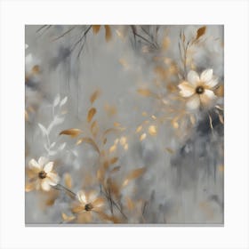 Gold And White Flowers Canvas Print