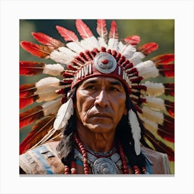 Red Indian Chief 1 Canvas Print