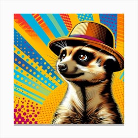 Meerkat In A Hat Canvas Print