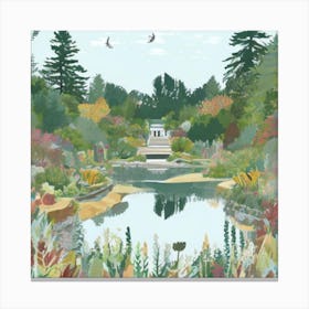 London Garden Coastal Maine Botanical Gardens USA Illustration Art Print Canvas Print