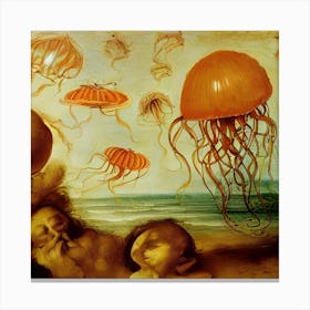 Amber Flying Jelly 1 Canvas Print