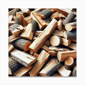 Pile Of Logs Canvas Print