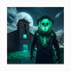Skeleton At Night Canvas Print